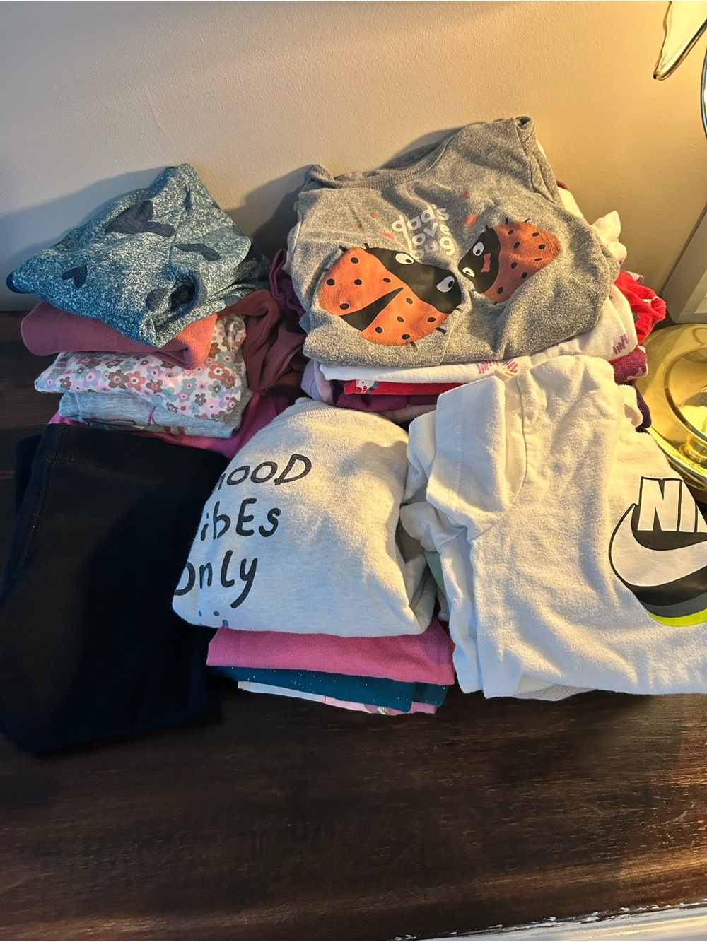 Nike Kids White & Black Logo T-Shirt with Mixed Graphic Tops - Lot